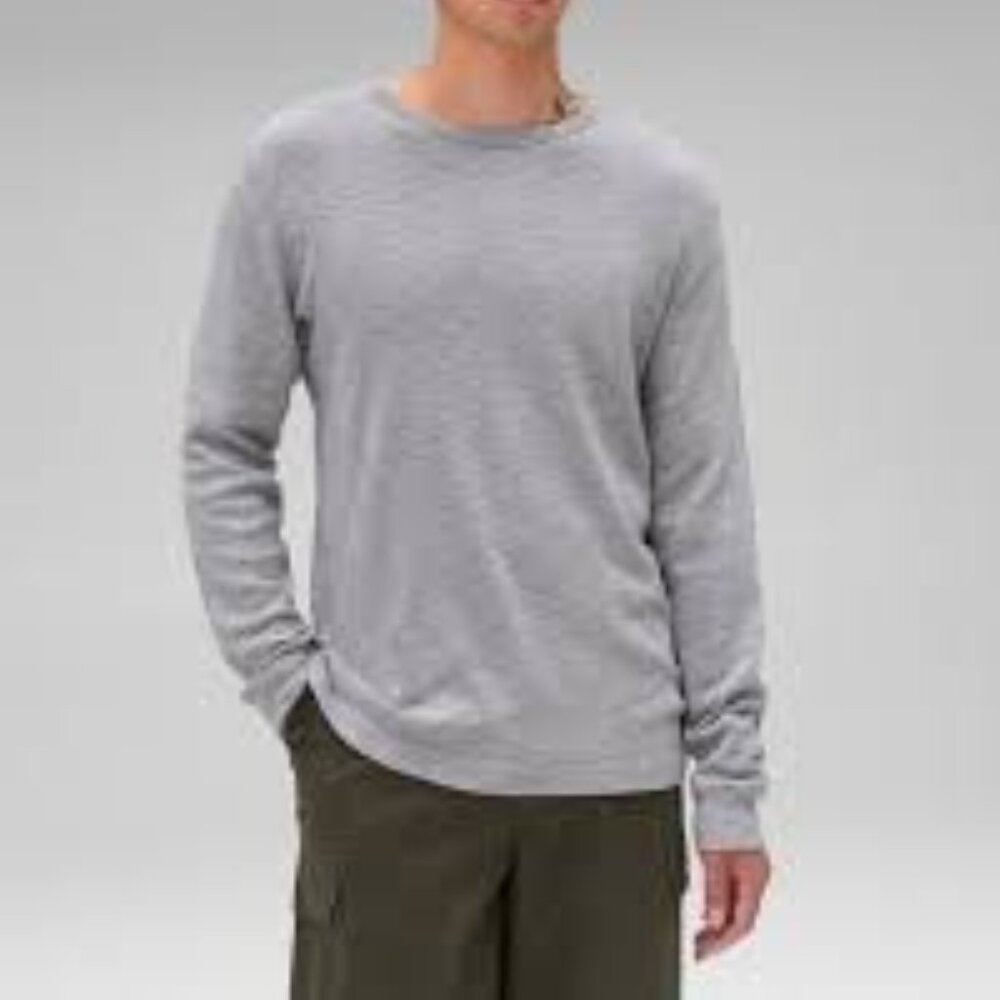 Reigning Champ long sleeve T-shirt  1x1 slub rib cotton gray Man  size Large